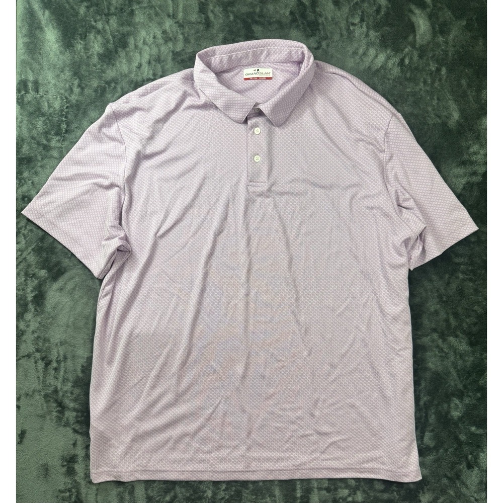 Grand Slam Performance Men's XXL Golf Polo Shirt Pink/Purple Geometric Print